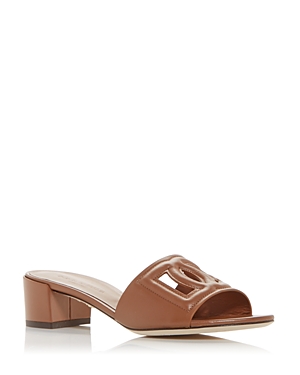 DOLCE & GABBANA WOMEN'S BLOCK HEEL SLIDE SANDALS