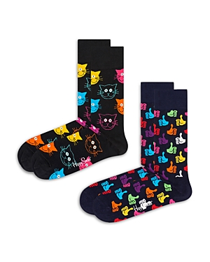 HAPPY SOCKS CLASSIC COTTON BLEND CREW SOCKS, PACK OF 2