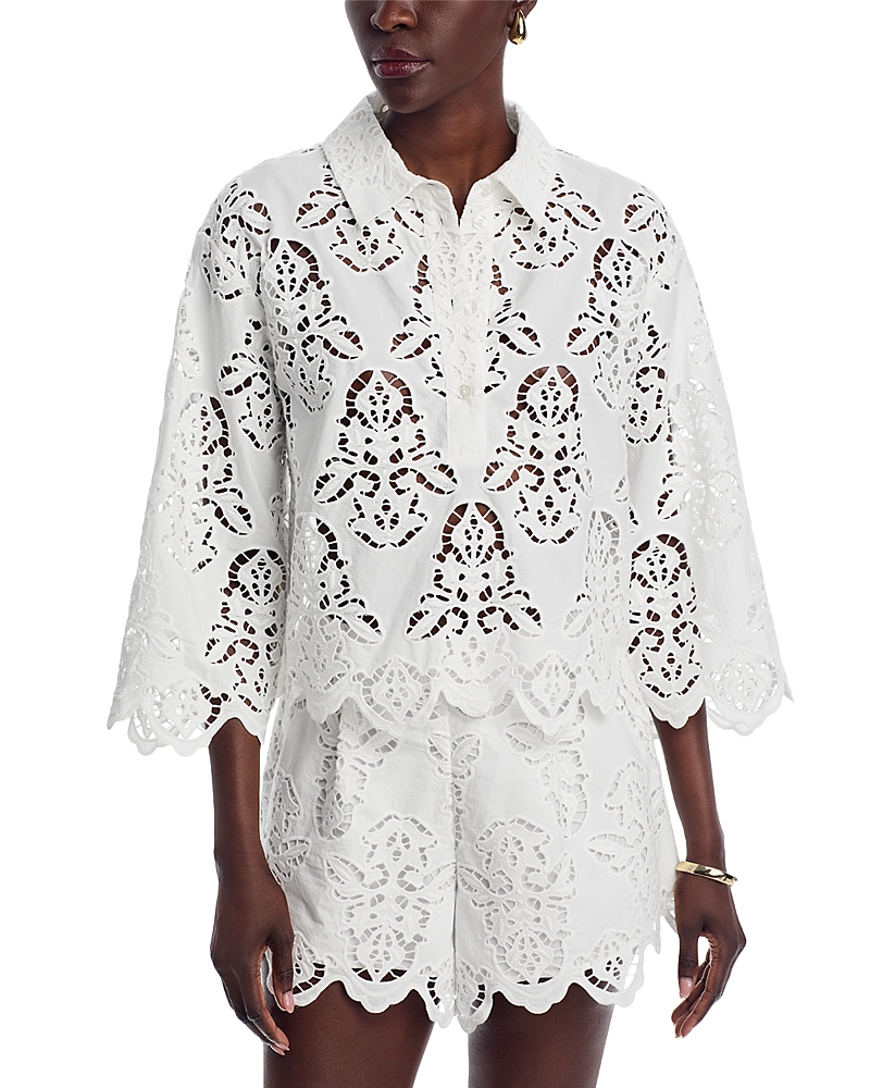 Cara Cara Erica Embroidered Eyelet Shirt