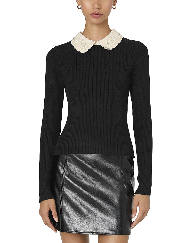 FRENCH CONNECTION MOZZA EMBELLISHED KNIT TOP
